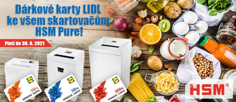 Dárková poukázka LIDL ke skartovačkám HSM Pure